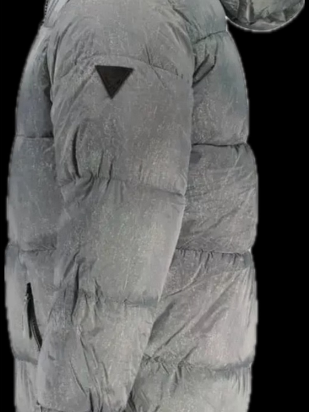 GUESS Reflective Quilted Puffer Jacket - Silver Gray - Picture 6 of 6